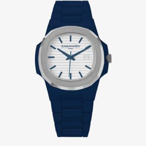 KAMAWATCH Limited Edition Fix Navy Blue Plastic Bracelet Watch KWPF32