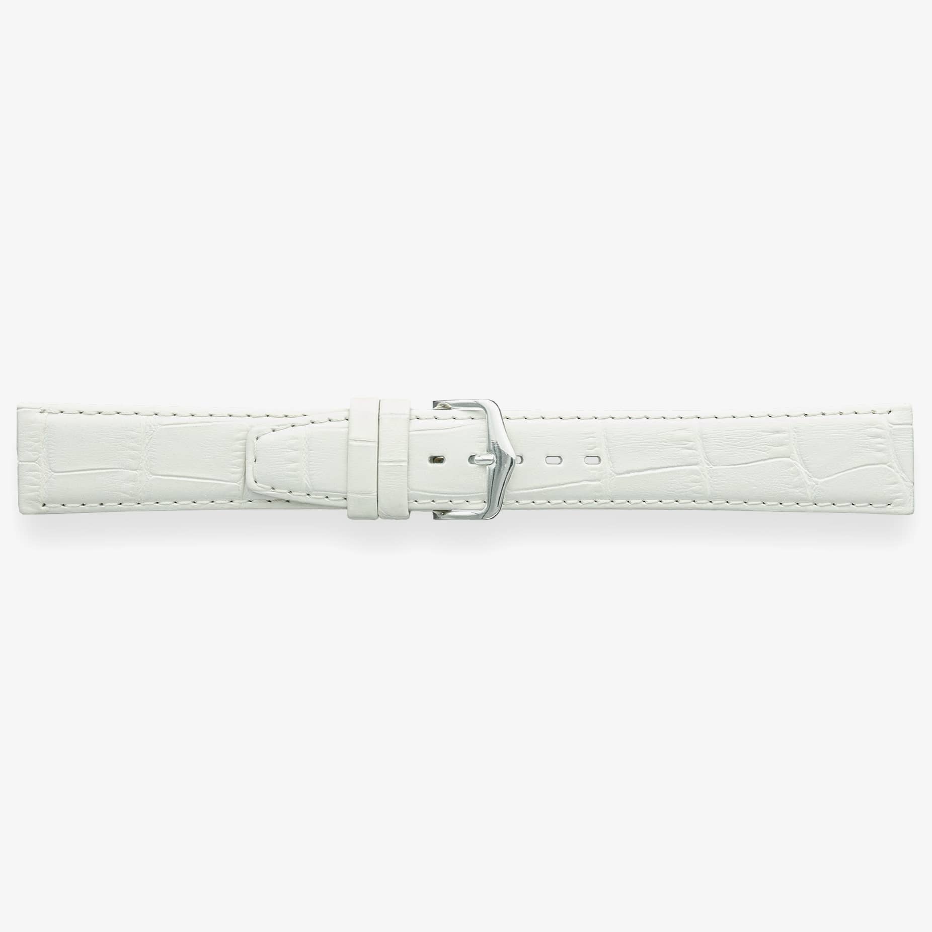 Darlena Lulworth White Leather Silver Buckle Watch Strap 1209