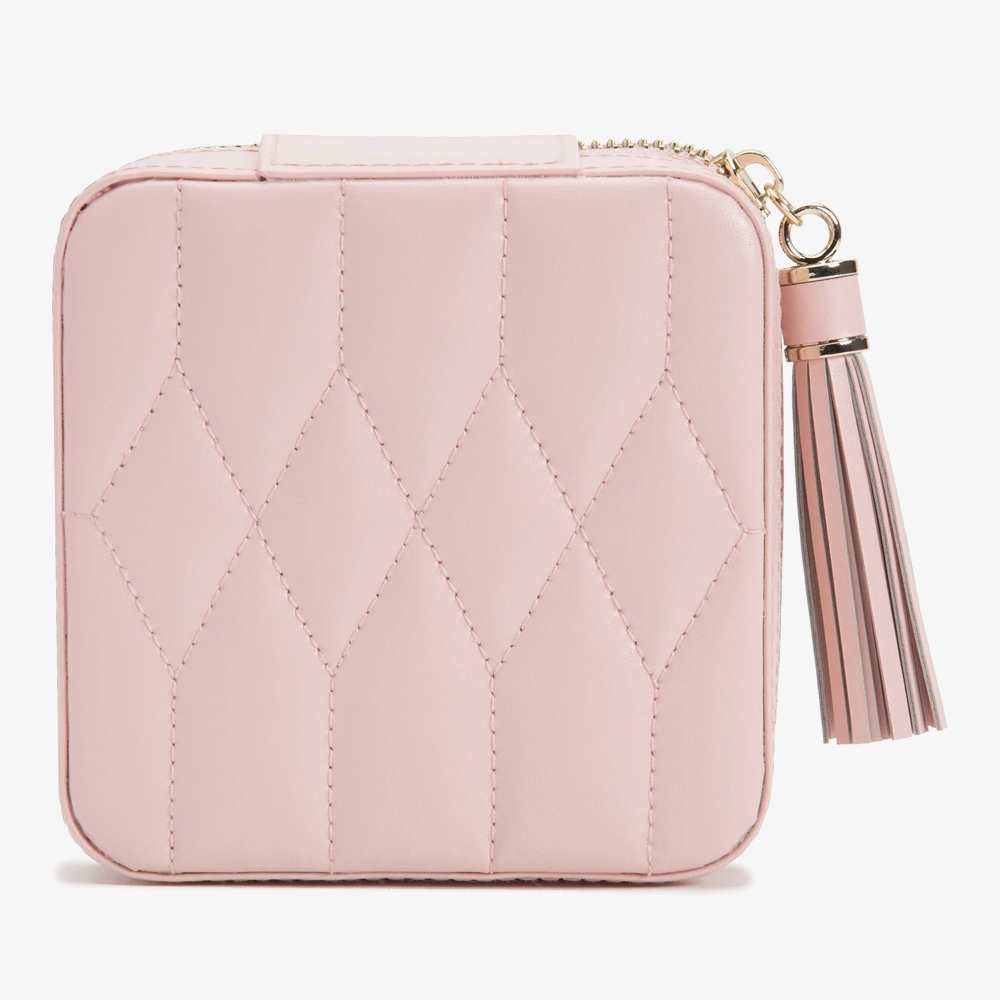 WOLF Caroline Zip Rose Quartz Travel Jewellery Case 329915
