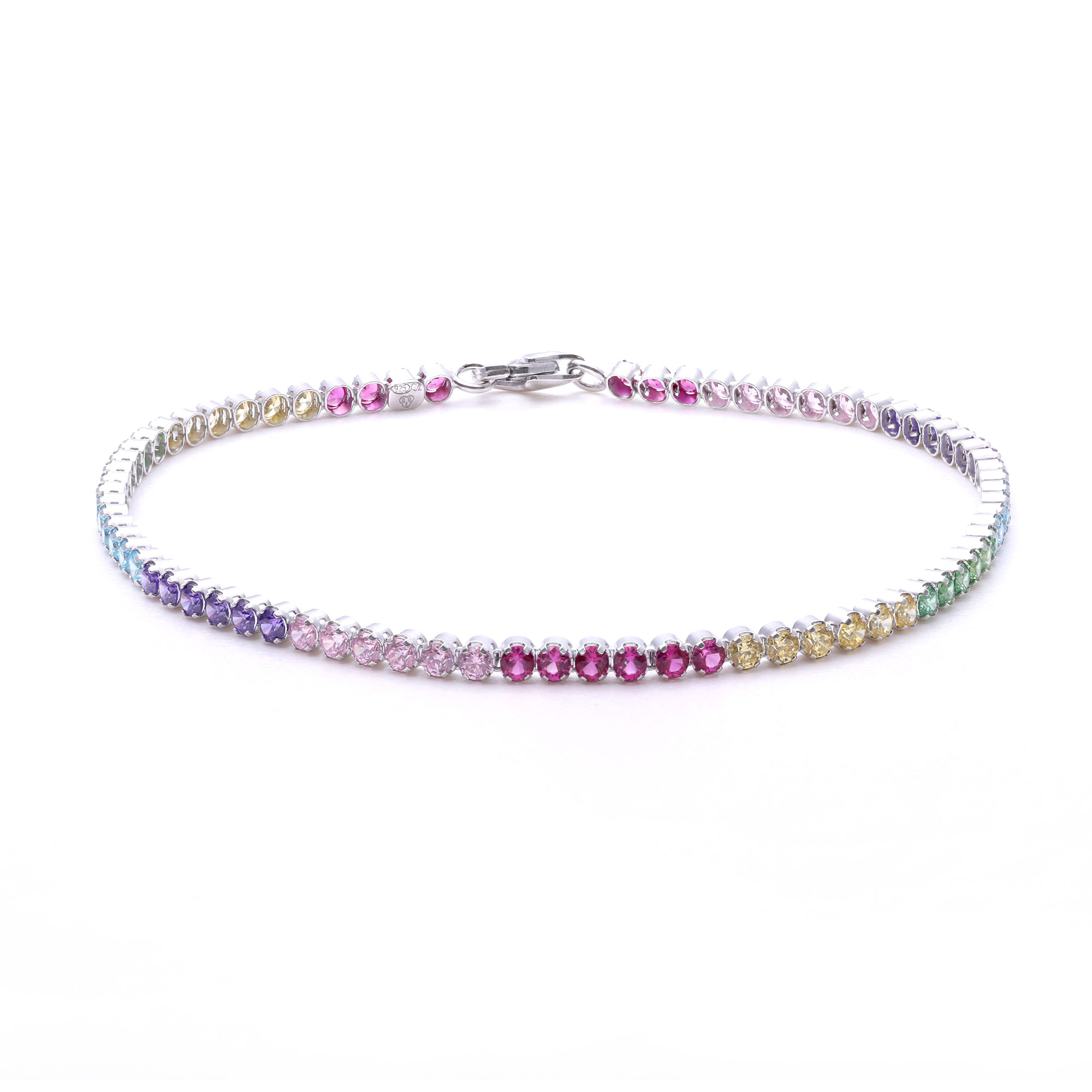 Silver ‘Rainbow’ Cubic Zirconia Bracelet