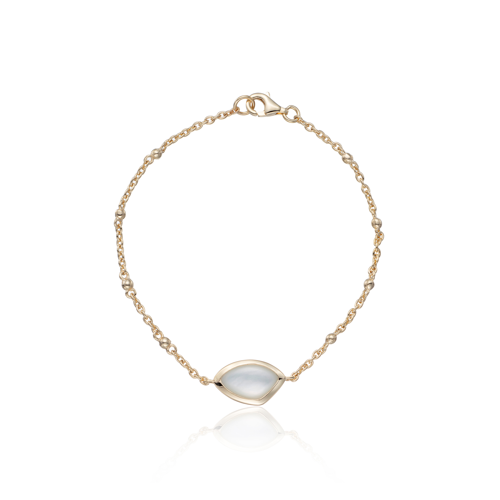 Yellow Gold Plated White Tooth Unmarried Bracelet