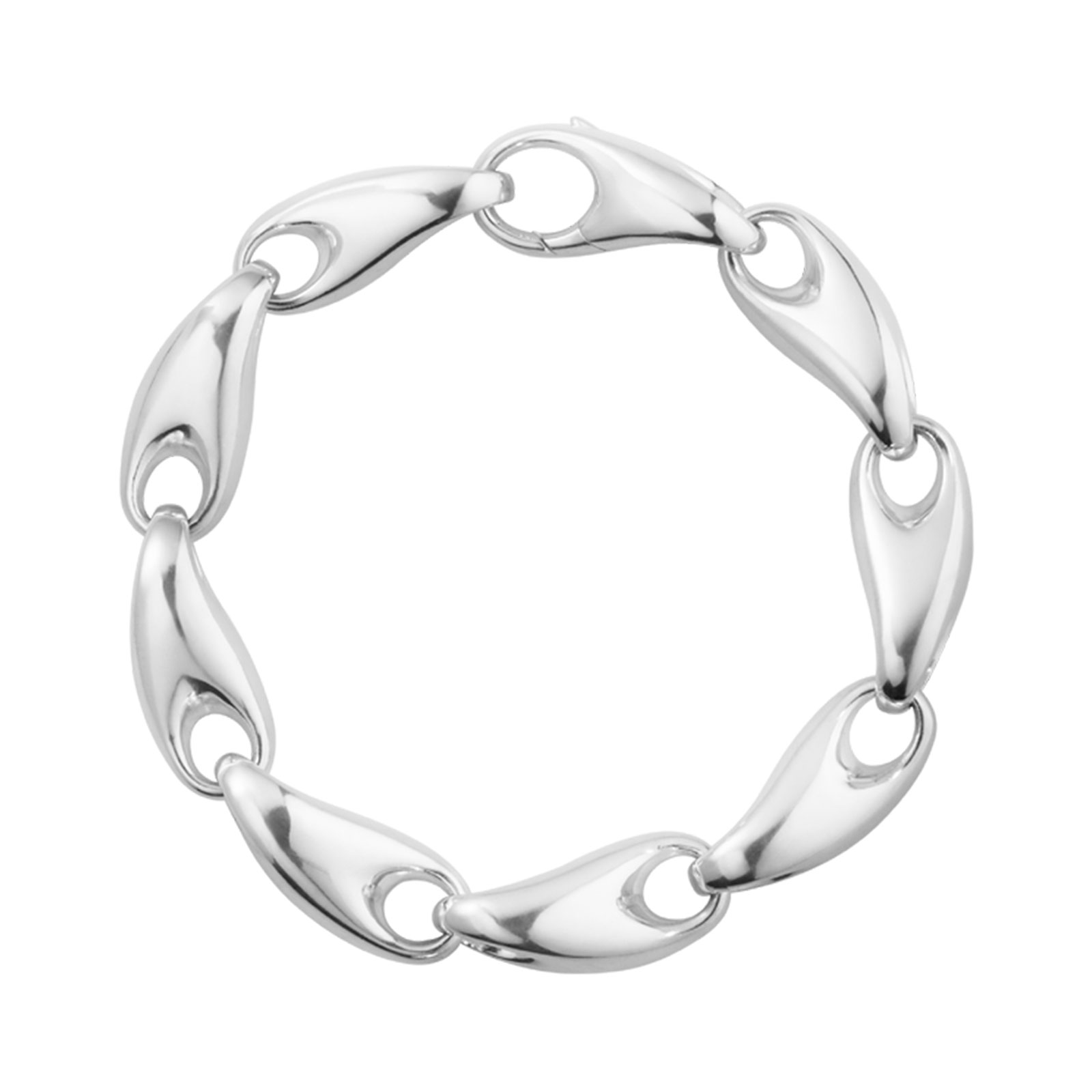 Georg Jensen Mirror Natural Formed Silver Bracelet 20001098