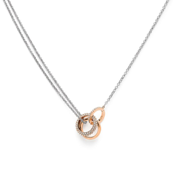 Olivia Burton Vintage Entwine Silver & Rose Gold Plated Necklace 24100003
