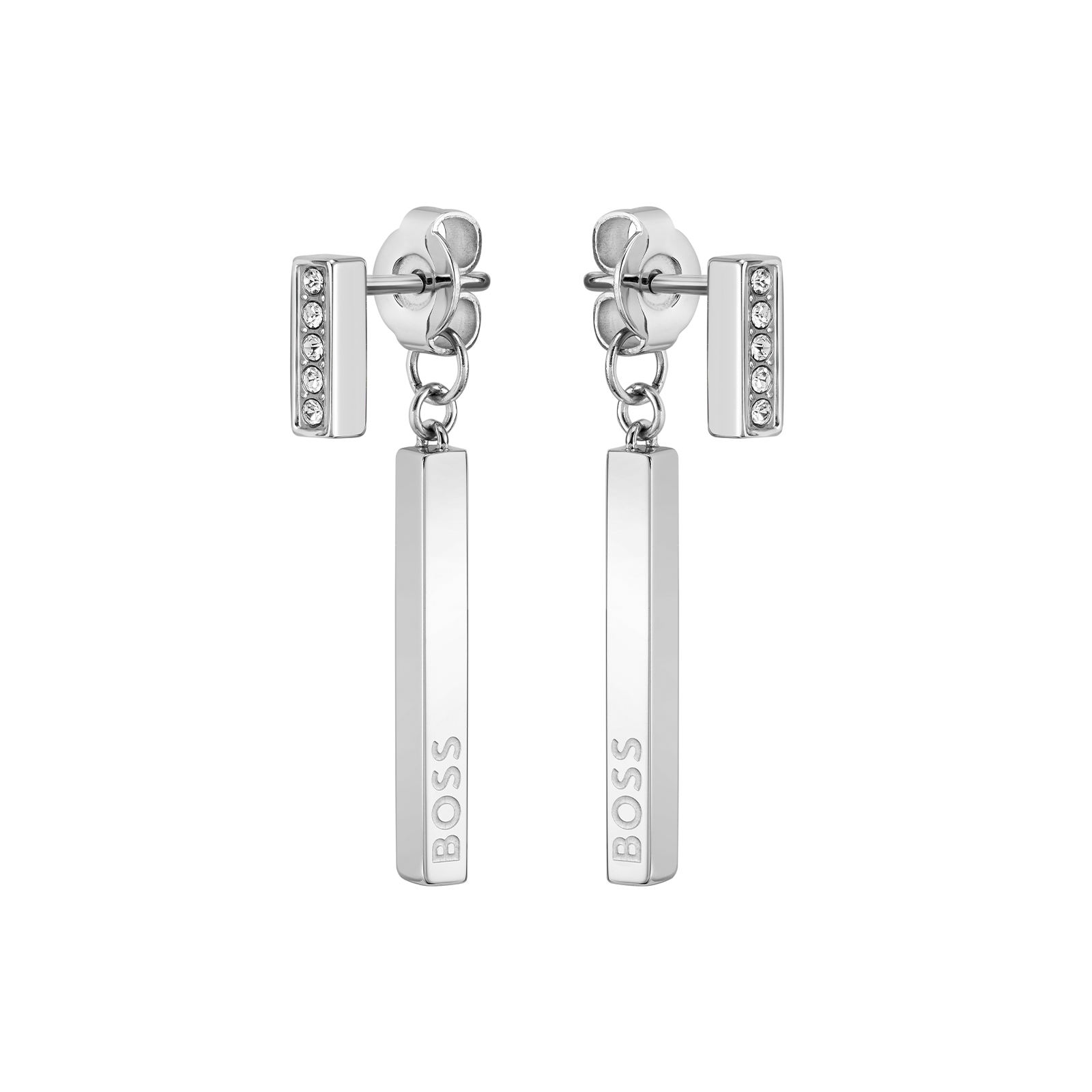 BOSS Saya Girls Earrings 1580282 Cut up Drop Metal and Cubic Zirconia