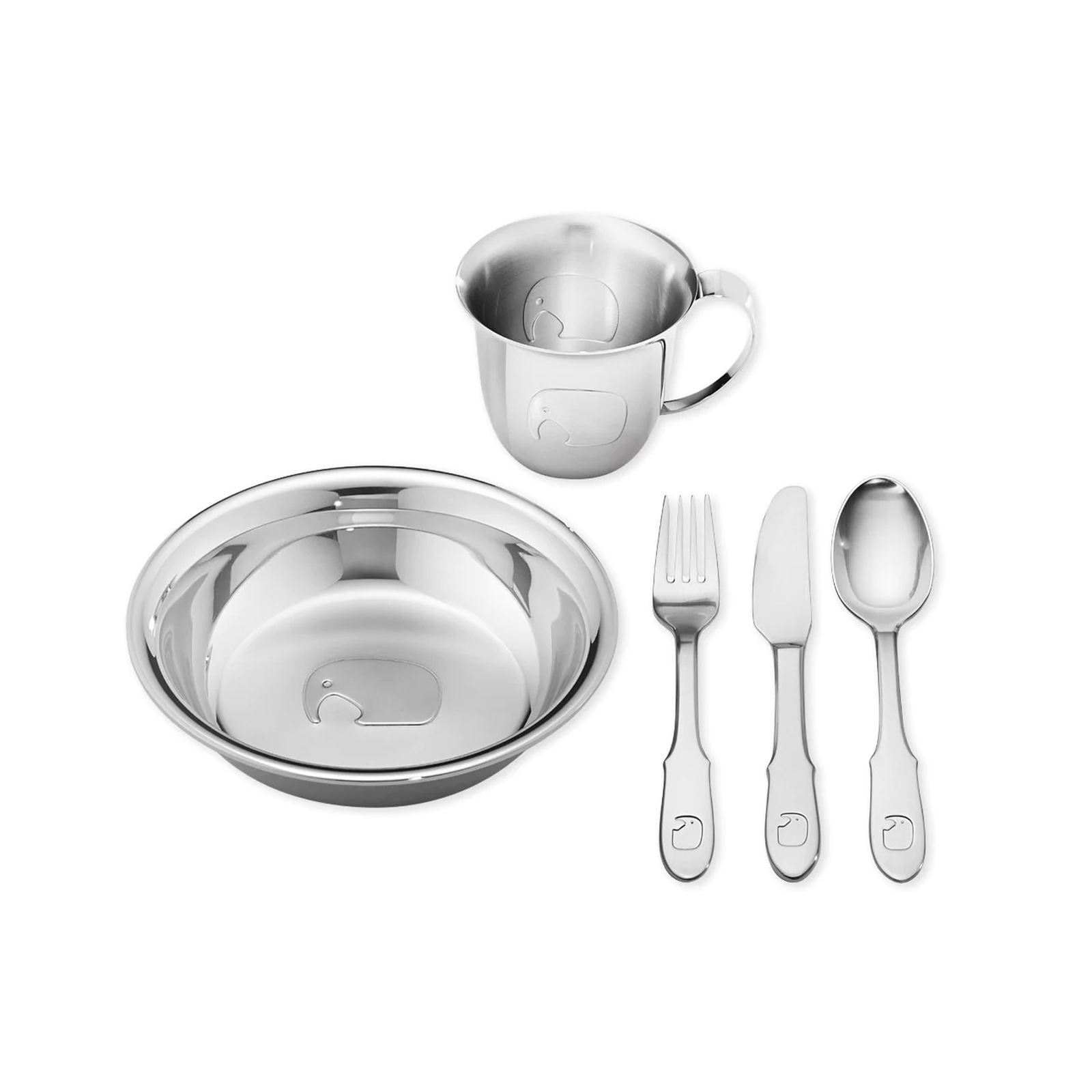 Georg Jensen Stainless Metal Elephant Kids’s Present Set 3580069