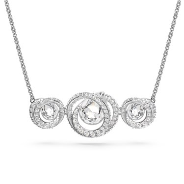 Swarovski Technology Silver Bar Necklace – Adjustable