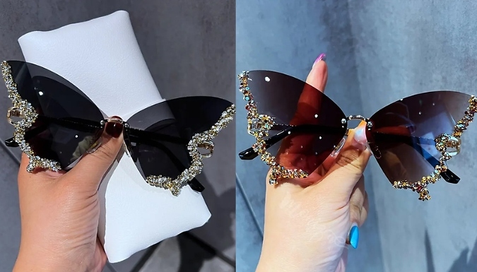 Observation Rhinestone Butterfly Sun shades - 5 Colors
