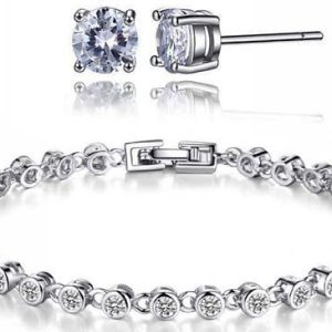 Swarovski Crystals Tennis Bracelet with FREE Earrings!
