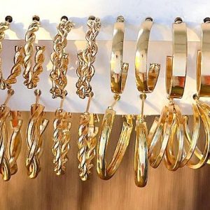 48-Piece Trendy Earrings Set – Gold or Silver