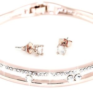 Anabelle Bracelet & Earrings Set with Swarovski Crystals – 1 or 2