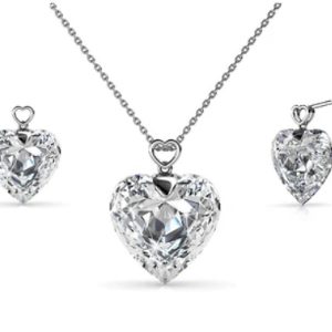 Cubic Zirconia Center Pendant & Earrings Set – 1, 2 or 3-Pack