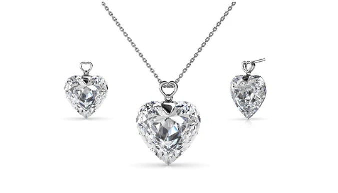Cubic Zirconia Center Pendant & Earrings Set - 1, 2 or 3-Pack