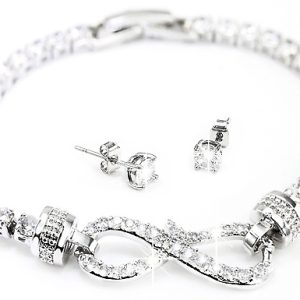 Arabella Bracelet & Earrings Set Encrusted with Crystals from Swarovski – 2 Colors