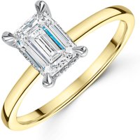 18ct Yellow Gold Lab Grown 1.00ct Emerald Minimize Hidden Halo Diamond Solitaire 1.06ct Overall Weight