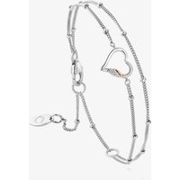 Clogau Past Present Future Silver Heart Double Chain Bracelet 3SPPF0645