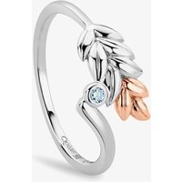 Clogau Silver & 9ct Rose Gold Lilibet Blue Topaz Ring 3SQNM0726-M