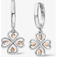 Clogau Silver & 9ct Rose Gold Tree Of Life Heart Dropper Earrings 3STOL0739