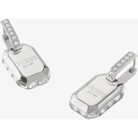 Guess Hashtag GUESS Crystal Dog Tag Dropper Earrings JUBE04258JW RH