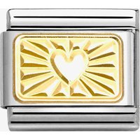 Nomination CLASSIC Composable Gold Heart Etched Plate Charm 030121/58