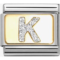 Nomination CLASSIC Silver Glitter Letter K Charm 030291/11