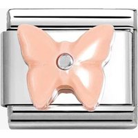 Nomination CLASSIC Silvershine Pink Butterfly Synthetic Stone Charm 330509/14