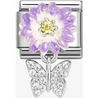Nomination CLASSIC Silvershine Purple Flower Butterfly Dropper Charm 331814/11