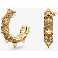 Swarovski Chroma Gold Tone Plated Yellow Crystal Half Hoop Earrings 5613722