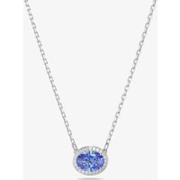 Swarovski Constella Blue Oval Cut Rhodium Plated Necklace 5671809