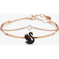 Swarovski Rose Gold Plated Black Swan Bangle 5678048