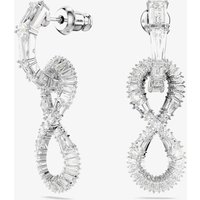 Swarovski Hyperbola Rhodium Plated White Infinity Dropper Earrings 5679793