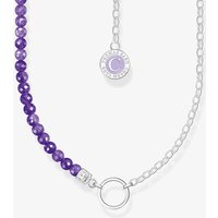 THOMAS SABO Silver Member Charm Violet Bead Necklace KE2190-007-13-L45V