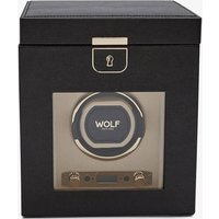 WOLF Palermo Black Anthracite Single Winder with Jewellery Storage 213702