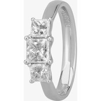 1888 Collection Platinum 1.00ct Princess-Cut Diamond Trilogy Ring R3-263(1.00CT PLUS)- G-H/VS2-SI1/1.05ct - Image 2