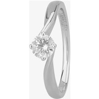 1888 Collection Platinum 0.40ct Diamond Twisted Solitaire Ring RI-1027(.40CT PLUS)- E/SI1/0.43ct