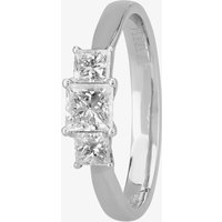 1888 Collection Platinum 0.70ct Princess-Cut Diamond Trilogy Ring R3-263(.70CT PLUS)- H/SI2/0.71ct