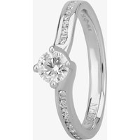 1888 Collection Platinum 0.33ct Channel-Set Diamond Solitaire Ring RI-1191(.33CT PLUS)- F/SI2/0.34ct