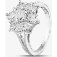 Sterling Silver & Cubic Zirconia Flower Cluster Ring DPR7084SIL-O