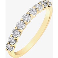 9ct Two Colour Gold 0.15ct Diamond Half Eternity Ring 50L67YW/15-10 N