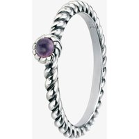 Silver And Cubic Zirconia Oxidised Purple Twist Ring R3443M-56 (O 1/2)