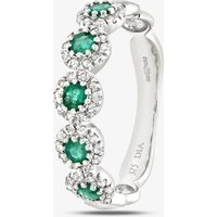 9ct White Gold Emerald Diamond ClusterRing PR06629W EM P