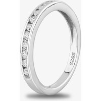 Starbright Silver 2mm Cubic Zirconia Channel Set Half Eternity Ring R4179(2M) 1/3 3A (57)