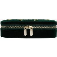 WOLF Zoe Forest Green Travel Zip Jewellery Case 393312