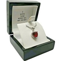 Middle Minimize Ruby White Gold Necklace with Reward Field
