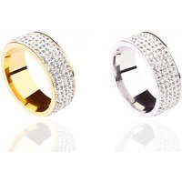 Cubic Zirconia Stainless Metal Band Ring! – 2 Colors, 7 Sizes