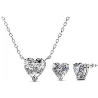 1 or 2-Pack Cubic Zirconia Center Pendant & Earrings Set – 3 Choices!