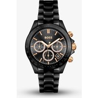 BOSS Ladies Novia Rose Gold Plated Ceramic Black Watch 1502633