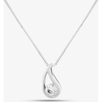 Silver Clear Cubic Zirconia Tear Drop Pendant GK-P2621C