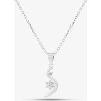 Silver Cubic Zirconia Swirl Flower Pendant P613937