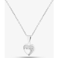 Silver Pavé Cut-Out Heart Pendant E612067-P