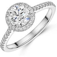 Platinum Lab Grown 1.00ct Spherical Sensible Diamond Halo Shoulders 1.25tw